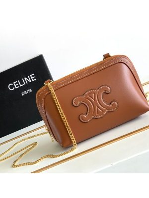 Celine Triophme Cuir Clutch on Chain Bag