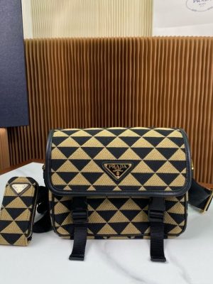 Prada Symbole embroidered fabric bag