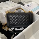 Boy Chanel Flap Bag with Handle in Lambskin