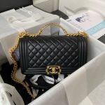 Boy Chanel Flap Bag with Handle in Lambskin