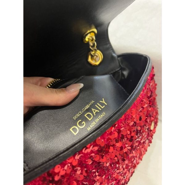 Dolce Gabbana Chain Shoulder Bag with sequins