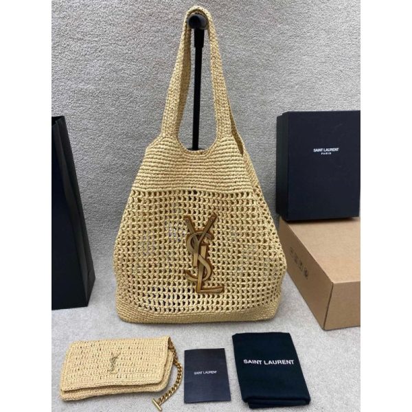 YSL Saint Laurent Icare in Raffia