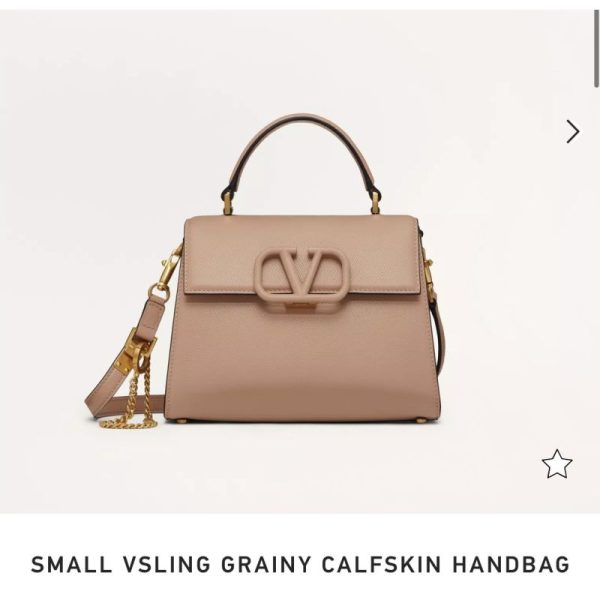 Small Vsling Grainy Calfskin Handbag