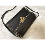 Small Rockstud Grainy Calfskin Crosbody Bag