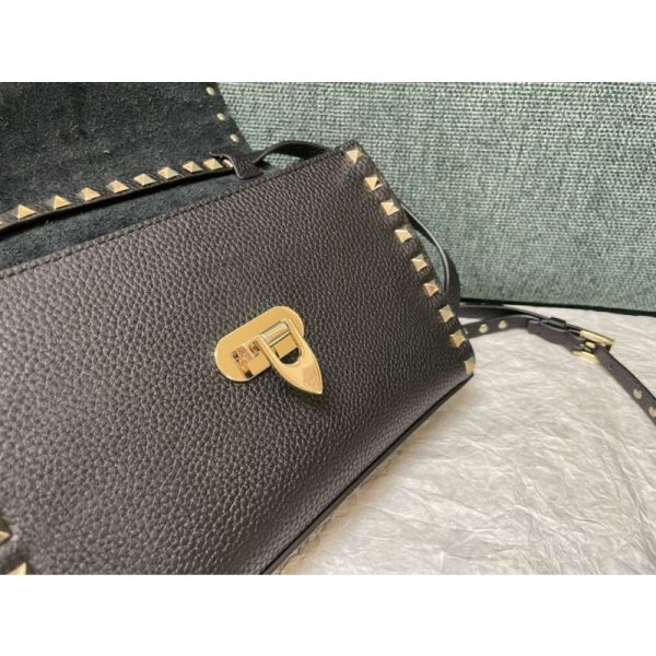 Small Rockstud Grainy Calfskin Crosbody Bag