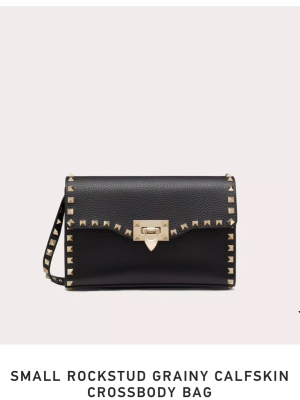 Small Rockstud Grainy Calfskin Crosbody Bag
