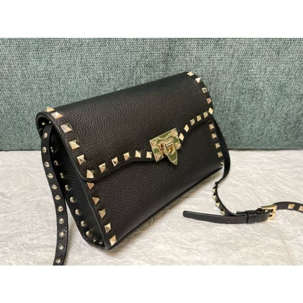 Small Rockstud Grainy Calfskin Crosbody Bag