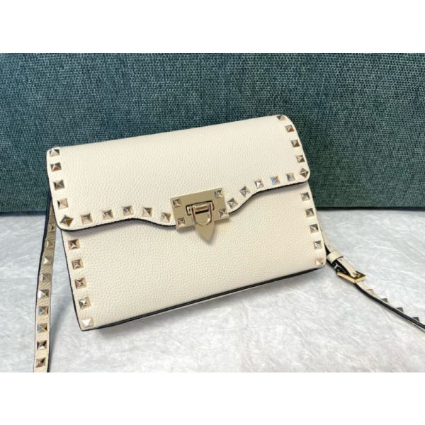 Small Rockstud Grainy Calfskin Crosbody Bag