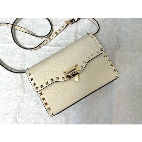 Small Rockstud Grainy Calfskin Crosbody Bag