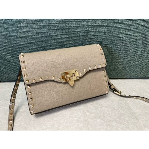 Small Rockstud Grainy Calfskin Crosbody Bag