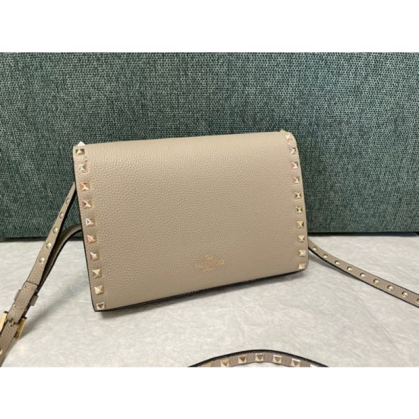Small Rockstud Grainy Calfskin Crosbody Bag