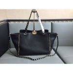 Medium Grainy Calfskin Rockstud Bag