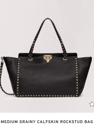 Medium Grainy Calfskin Rockstud Bag