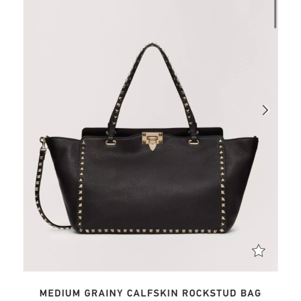 Medium Grainy Calfskin Rockstud Bag