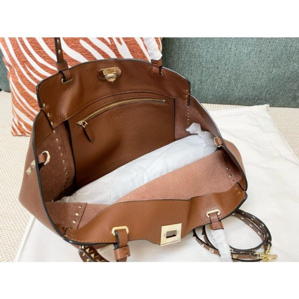 Medium Grainy Calfskin Rockstud Bag
