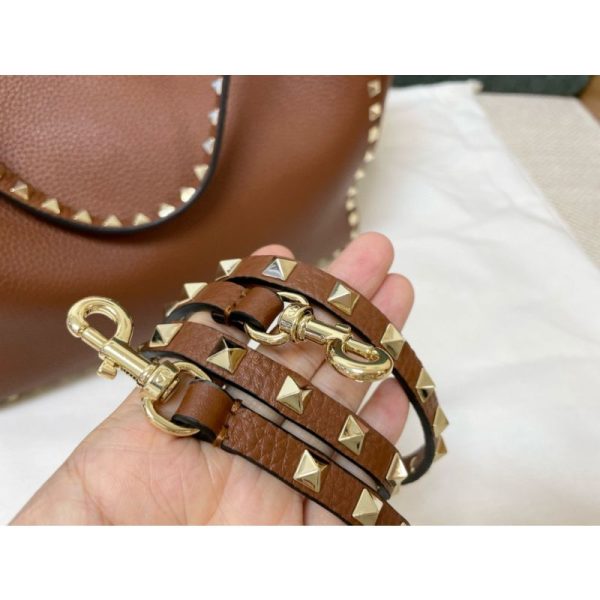 Medium Grainy Calfskin Rockstud Bag